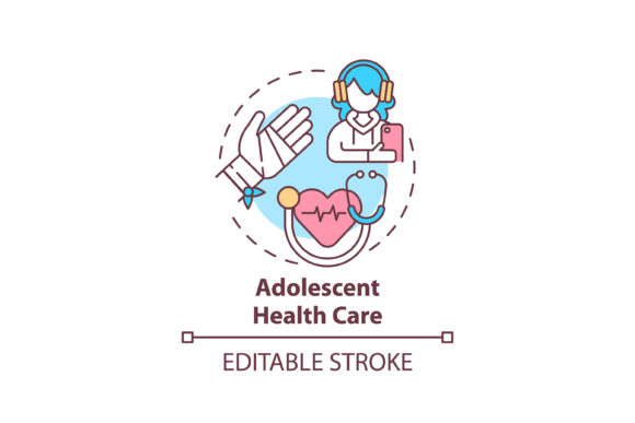 Adolescent Health Care Concept Icon: Embroidery Review