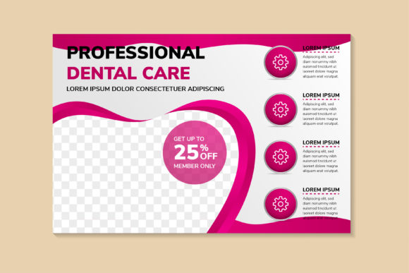 Dental Care Pink Horizontal Flyer: A Designer's Review