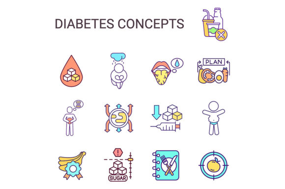 Diabetes RGB Color Icons Set: A Designer's Real Stitch Test