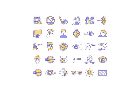 Eye Health RGB Color Icons Set: A Designer's Embroidery Review