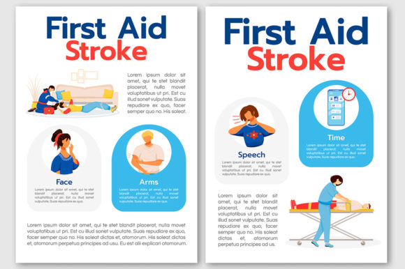 First Aid for Stroke Flat Vector: Embroidery Design Test
