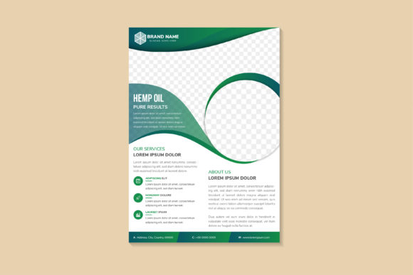 Hemp Oil Vertical Flyer Green