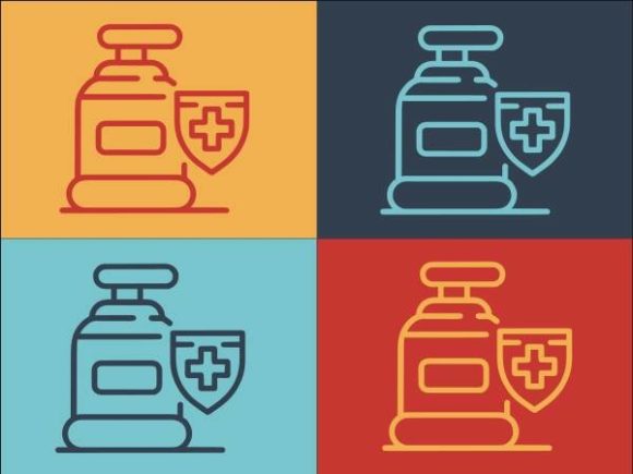 Medical Disinfection Dispenser Logo for Embroidery