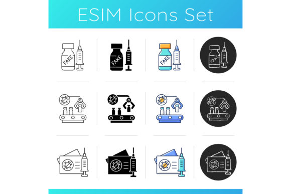Vaccine Production Icons Set for Embroidery Review